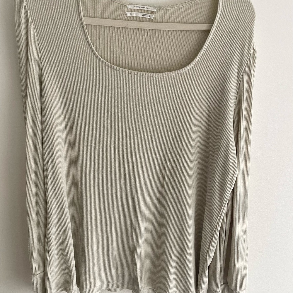 Anthropologie Ribbed Long Sleeve Top